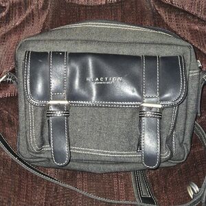 Reaction Kenneth Cole Charcoal and Black Messenger Bag
